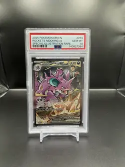 2025 POKEMON DRI EN-DESTINED RIVALS #233 TEAM ROCKET'S NIDOKING EX PSA 10 - Image 1