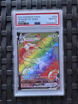 Pokemon Snorlax VMAX Secret Rare Holo 206/202 Sword & Shield PSA 10 - Image 1