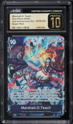 2025 One Piece 2nd Anniversary Set Marshall D. Teach #OP09-093 CGC 10 PRISTINE - Image 1