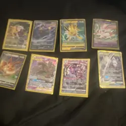 Pokemon TCG 8 Holo Cards Eevee Evolutions & Pikachu Lot English Nintendo - Image 1