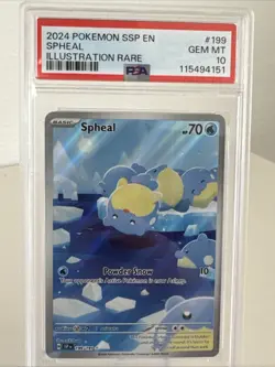 Spheal 199/191 Pokemon SV: Surging Sparks English PSA 10 Gem Mint Graded Card - Image 1