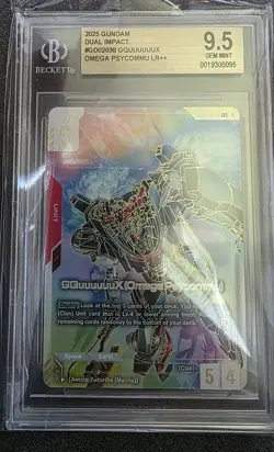 Gundam Card game GQuuuuuuX (Omega Psycommu) LR++ DUAL IMPACT GD02-038 Bgs 9.5 - Image 1
