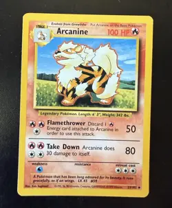 Arcanine 023/102 Base Set Regular Unlimited Uncommon Card Pokemon TCG - Image 1