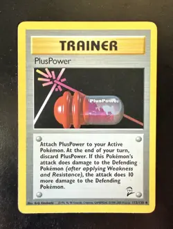 PlusPower 113/130 Base Set 2 Regular Uncommon Trainer Card Pokemon TCG Vintage - Image 1