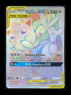 Mega Lopunny & Jigglypuff GX (Secret) 261/236 Cosmic Eclipse Pokemon Card NM - Image 1