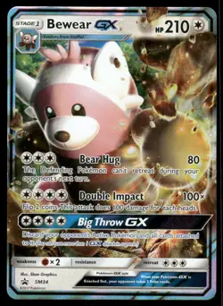 Pokemon Cards Bewear GX SM34 SM Black Star Promos Promo NM - Image 1