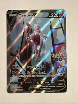 Pokemon Go Mewtwo v Alternate Full Art Holo Rare Card 072/078 Pokemon TCG - Image 1
