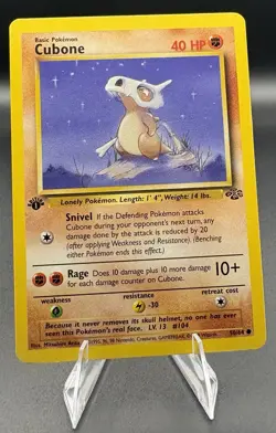 💥 Pokemon CUBONE Jungle Set 1st Edition Stamp # 50/64 Vintage Card 1999 LP - Image 1