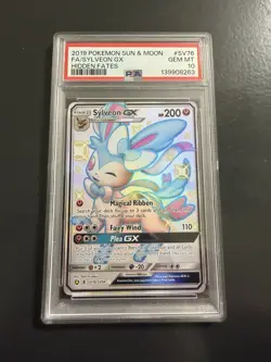 PSA 10 GEM MINT Pokemon Sylveon GX Hidden Fates Full Art Shiny SV76/SV94 - Image 1