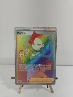 Pokemon TCG Marnie 208/202 Sword & Shield Secret Rare Rainbow Full Art Trainer - Image 1