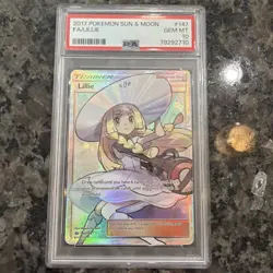 2017 POKEMON SUN & MOON #147 LILLIE FULL ART PSA 10 - Image 1
