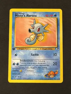 Misty's Horsea 086/132 Gym Heroes Regular 1st Edition Pokemon MJ - Image 1