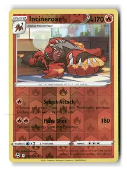 Incineroar 032/195 Rare Silver Tempest Pokemon Reverse Holo Near Mint - Image 1
