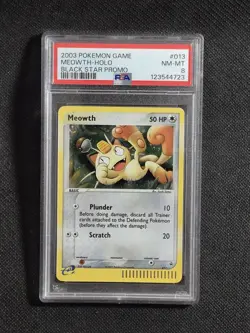 Meowth Black Star Promo #13 Holo PSA 8 - MINT 2003 Expedition Pokemon TCG - Image 1