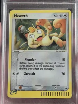 Meowth Black Star Promo #13 Holo PSA 8 - MINT 2003 Expedition Pokemon TCG - Image 3