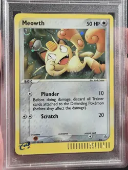 Meowth Black Star Promo #13 Holo PSA 8 - MINT 2003 Expedition Pokemon TCG - Image 4