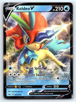 Pokemon Keldeo V SWSH01: Sword & Shield Base Set (SWSH01) Holo 053/202 NM - Image 1