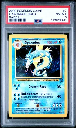 Gyarados Holo Base Set 2 PSA 8 2000 Pokemon Base Set 2 #7 - Image 1