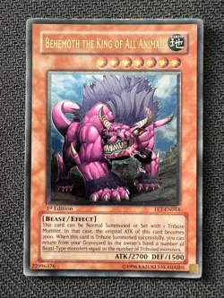 Yugioh Behemoth the King of All Animals 1st Edition Ultimate Rare FET-EN014 LP - Image 1