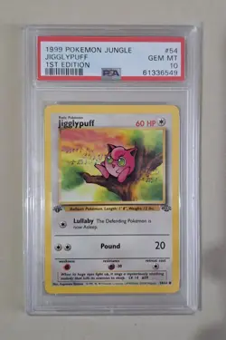 Jigglypuff 1st Edition Jungle 54/64 PSA 10 Gem Mint Pokemon Card 1999 Vintage - Image 1