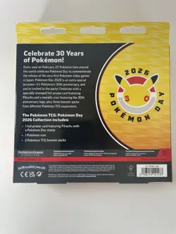 Pokemon Day 2026 Collection Box Pikachu Promo Card Coin 3 Packs Sealed NEW - Image 3