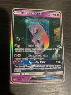 Pokemon Mewtwo GX 78/73 Shining Legends Shiny Holo Rare Full Art GX Card - Image 1