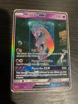 Pokemon Mewtwo GX 78/73 Shining Legends Shiny Holo Rare Full Art GX Card - Image 2