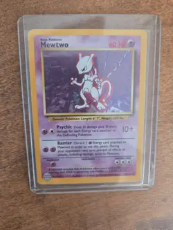 Pokemon Base Set Holo Mewtwo 10/102 Trading Card - Image 1