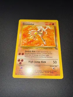 Hitmonlee 22/62 Fossil Non-Holo Pokemon Card WOTC LP+ - Image 1