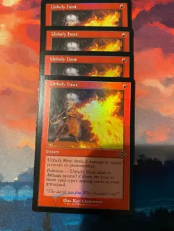MTG Modern Horizons 3 Unholy Heat Retro Frame Foil x 4 - Image 1