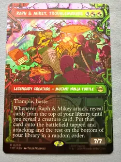 Raph & Mikey, Troublemakers (Showcase) *FOIL* NM - MTG TMNT TMT #250 - Image 1