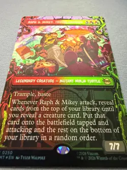 Raph & Mikey, Troublemakers (Showcase) *FOIL* NM - MTG TMNT TMT #250 - Image 3