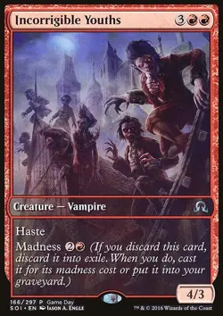 MTG Incorrigible Youths (166/100) Shadows over Innistrad Promos LP - Image 1
