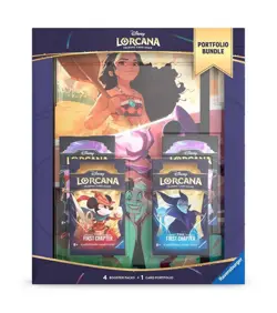 TCG Disney Lorcana Portfolio Bundle 4 Booster Packs & 1 Portfolio First Chapter - Image 1