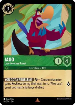 4x Iago - Loud-Mouthed Parrot - 80/204 - Rare NM-Mint Disney Lorcana: The First - Image 1