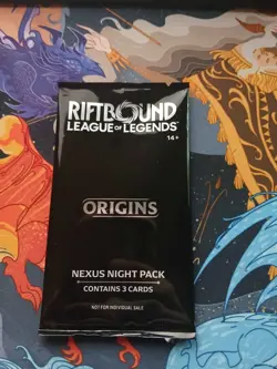 Riftbound Origins Nexus Night Pack Sealed English 3-Card Pack sealed promo - Image 1