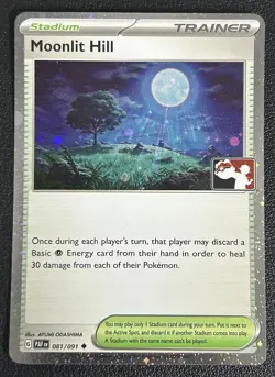 Moonlit Hill 081/091 Prize Pack Series Cosmos Holo Pokemon TCG Card NM - Image 1