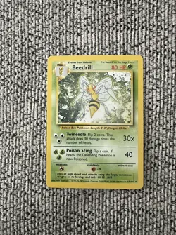 Beedrill 17/102 4th Print 1999 - 2000 Base Set Rare Pokemon Card WOTC - Image 1