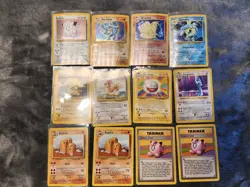 Vintage Pokemon Base Set Lot 12 Cards - 1st Ed Machamp, Ninetale, Gyarados HOLOs - Image 1
