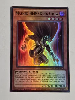 Masked HERO Dusk Crow MZMU-EN014 Super Rare Yugioh Maze of Muertos 1st Edition - Image 1