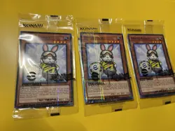 3x Yugioh Rescue Rabbit Neymar Jr Sealed Promo EFC1-EN001 E Football - Image 3