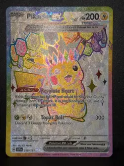 Pikachu ex 219/191 SV Surging Sparks Ultra Rare Holo Pokemon Card NM - Image 2