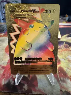 Pikachu VMAX Rainbow Gold Pokemon Card Collectible/Gift/Display - Image 1
