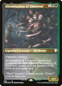 NM - Foil - Abomination of Llanowar (Foil Etched) - 585 - Commander Legends - Image 1