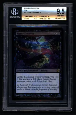 Bitterblossom Foil 2008 Rebecca Guay Art Morningtide MTG Magic Gathering BGS 9.5 - Image 1