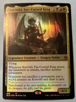 Korvold Fae Cursed King FOIL, Throne of Eldraine, NM, Magic the Gathering MTG - Image 1