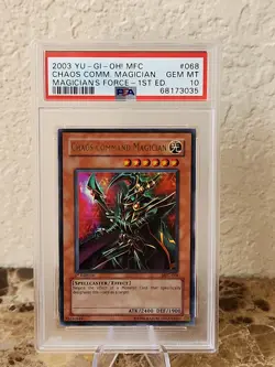 YuGiOh Chaos Command Magician 1st Edition PSA 10 MFC-068 Magician's Force gem - Image 1
