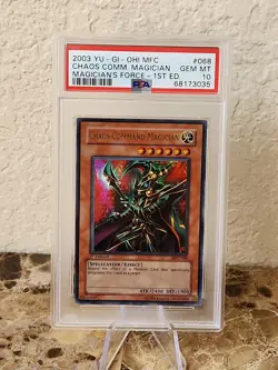 YuGiOh Chaos Command Magician 1st Edition PSA 10 MFC-068 Magician's Force gem - Image 2