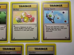 5 Pokemon Fossil Trainer Card Mr Fuji Energy Search Gambler Recycle Mysterious - Image 3