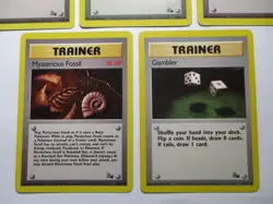 5 Pokemon Fossil Trainer Card Mr Fuji Energy Search Gambler Recycle Mysterious - Image 4